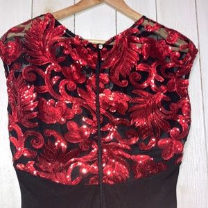 Tawny Black Dress Red Sequin Detail Size XL